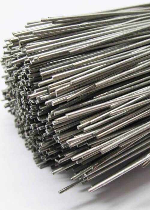 a close-up of a bunch of thin metal rods
