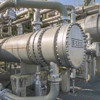 a large metal pipes and tubes